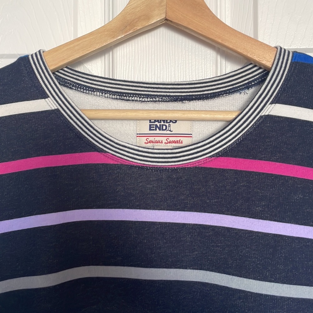 Lands’ End vintage striped sweatshirt - Picture 3 of 10
